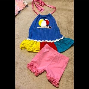 4t Ricrac and Ruffles Short set